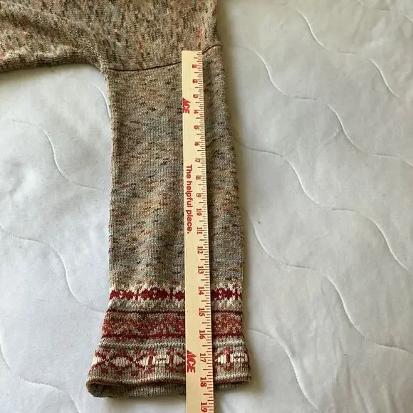 Vintage Button Up Long Sweater, Colorful Basketweave, Coogi-Style Design Size 6